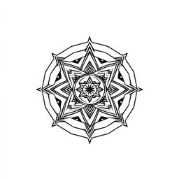 An isolated Sri Yantra design set against a clean white background
