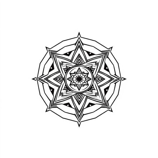 An isolated Sri Yantra design set against a clean white background