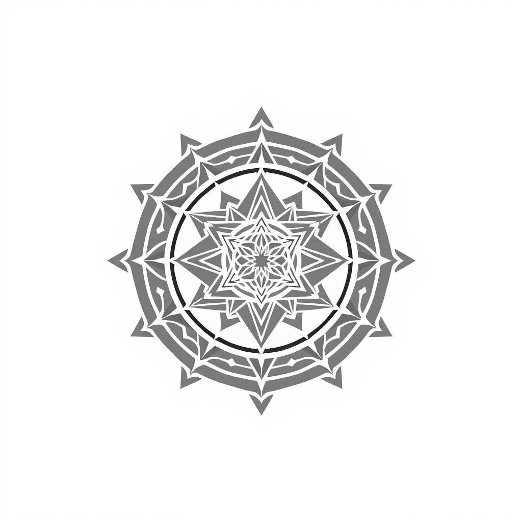 An isolated Sri Yantra design set against a clean white background