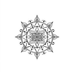 An isolated Sri Yantra design set against a clean white background