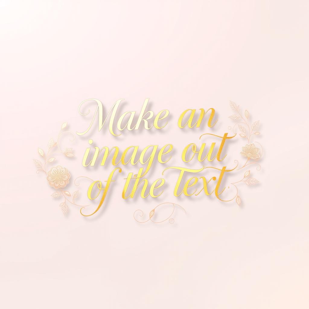 A beautifully designed text art piece featuring elegant calligraphy with the words 'Make an image out of the text' in a poetic and flowing style