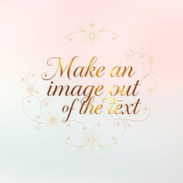 A beautifully designed text art piece featuring elegant calligraphy with the words 'Make an image out of the text' in a poetic and flowing style