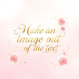 A beautifully designed text art piece featuring elegant calligraphy with the words 'Make an image out of the text' in a poetic and flowing style