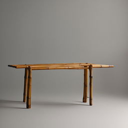 A simplistic design of a bamboo table, demonstrating the elegance of minimalistic furniture