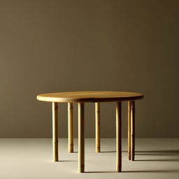 A simplistic design of a bamboo table, demonstrating the elegance of minimalistic furniture