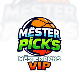 A vibrant and creative logo design for a sports betting group named 'MÁSTER PICK'S VIP'