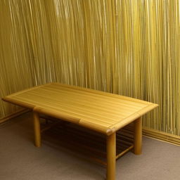 A completely bamboo table showcasing the natural beauty and simplicity of bamboo furniture