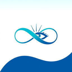 A sleek and modern logo design featuring a combination of an infinity symbol and an eye symbol
