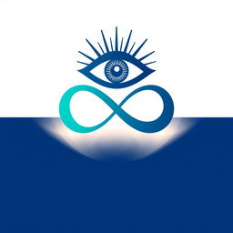 A sleek and modern logo design featuring a combination of an infinity symbol and an eye symbol