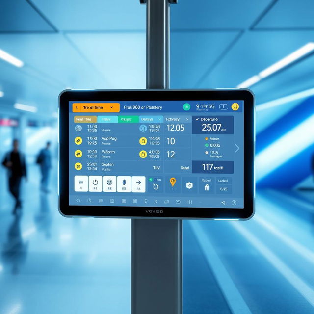 A modern Passenger Information Display System (PIDS) prototype showcasing a sleek, user-friendly interface