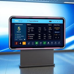 A modern Passenger Information Display System (PIDS) prototype showcasing a sleek, user-friendly interface