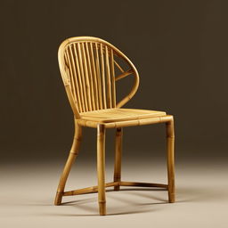 A chair uniquely crafted out of bamboo, embodying both elegance and simplicity