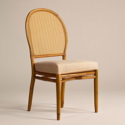 A chair uniquely crafted out of bamboo, embodying both elegance and simplicity