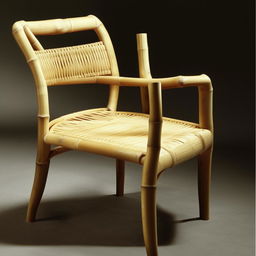 A chair uniquely crafted out of bamboo, embodying both elegance and simplicity