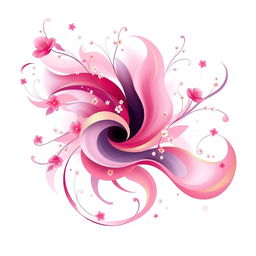 A vibrant and abstract representation of femininity and beauty, incorporating flowing curves and soft shapes