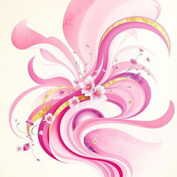 A vibrant and abstract representation of femininity and beauty, incorporating flowing curves and soft shapes