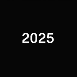 A sleek, modern design featuring a deep black background, with a futuristic aesthetic that evokes the year 2025