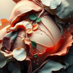 A highly detailed, artistic interpretation of a woman's anatomy focusing on the beauty and complexity of nature