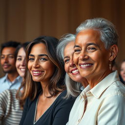Edit a photo so that all individuals appear to be the same size, with uniform sharpness and brightness, creating the illusion that they were all captured together in the same moment