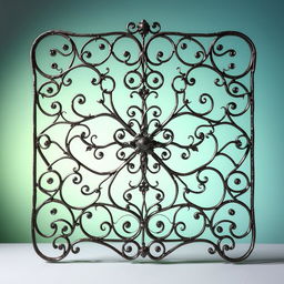 A beautifully crafted piece of wrought iron art, showcasing intricate designs and elegant details