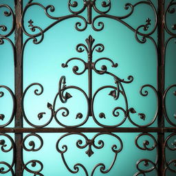 A beautifully crafted piece of wrought iron art, showcasing intricate designs and elegant details