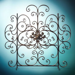A beautifully crafted piece of wrought iron art, showcasing intricate designs and elegant details