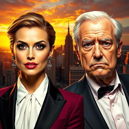 A surreal image featuring two iconic figures having a face swap