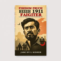 A striking book cover design for a historical biography focusing on a notable freedom fighter from the 1971 war