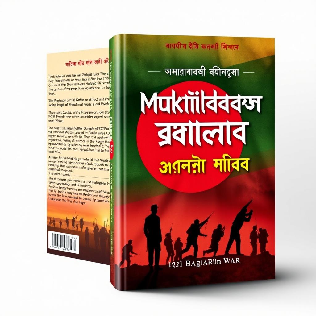 A book cover design for a historical biography titled 'Muktijuddher Smriti Kotha' about a freedom fighter from the 1971 Bangladesh Liberation War