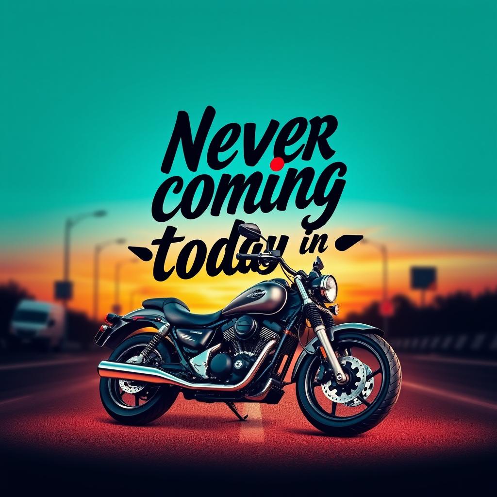 A mobile phone wallpaper design featuring bold and stylish typography with the phrase "Never coming بكرة today is بكرة"