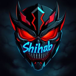 A striking anime-style mask designed for a hero character, featuring a scary yet cool appearance
