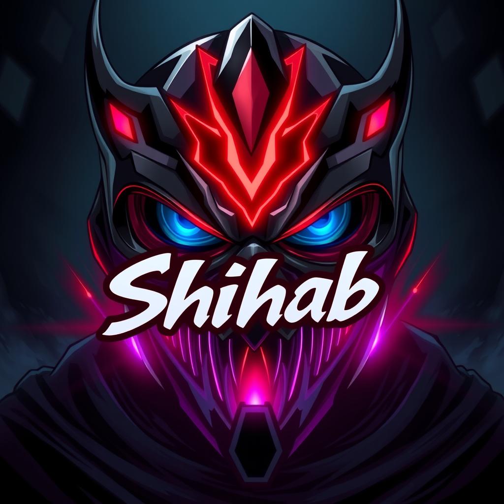 A striking anime-style mask designed for a hero character, featuring a scary yet cool appearance