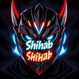 A striking anime-style mask designed for a hero character, featuring a scary yet cool appearance