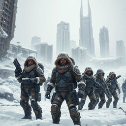 An epic scene depicting a futuristic, highly detailed world inspired by a video game universe