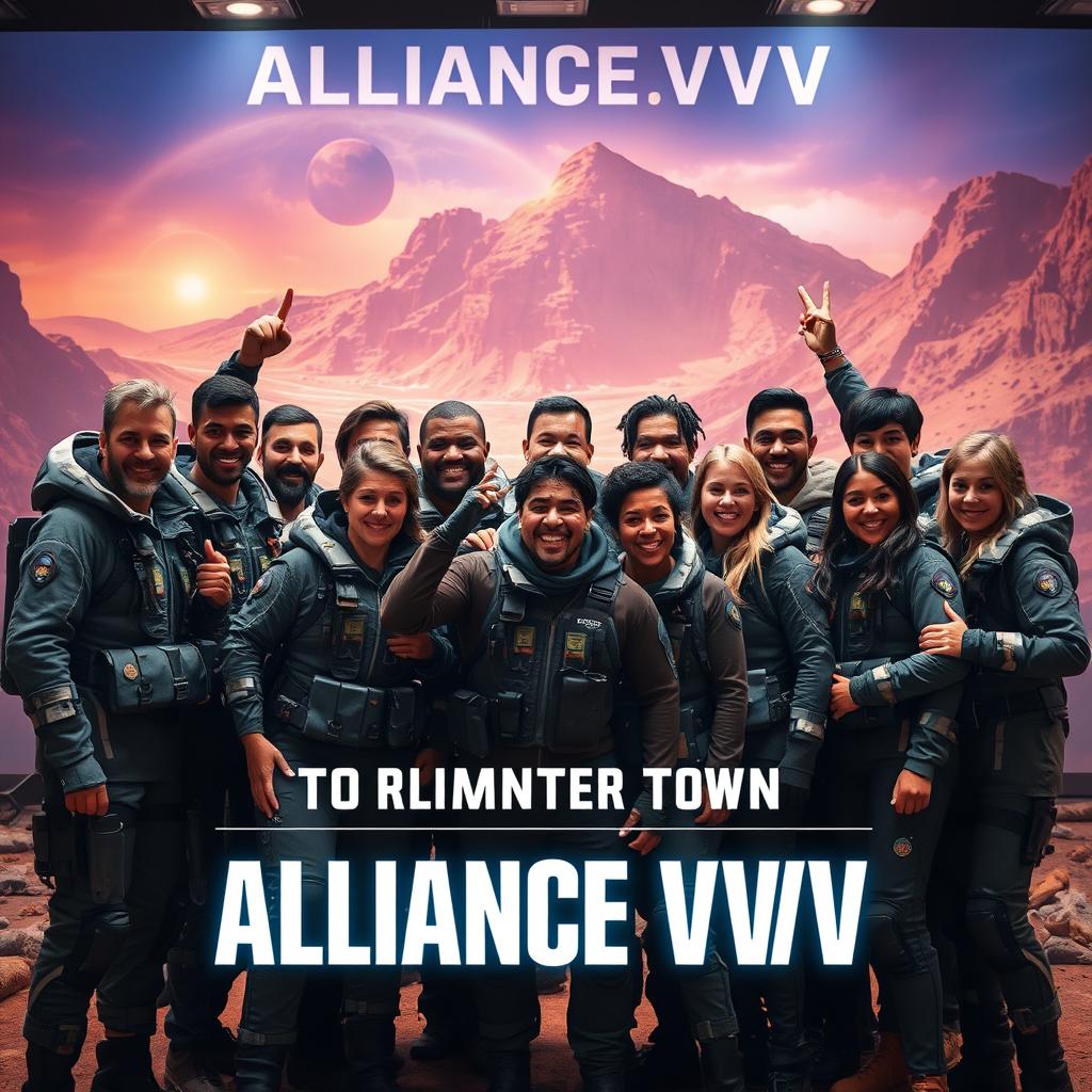 A celebration scene featuring a diverse group of men and women of various ethnicities, united together in a strong, supportive manner