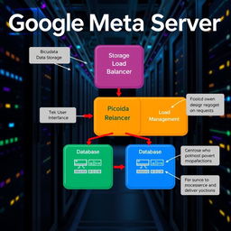 An educational diagram illustrating the workings of a Google Meta Server