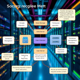 An educational diagram illustrating the workings of a Google Meta Server