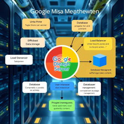 An educational diagram illustrating the workings of a Google Meta Server
