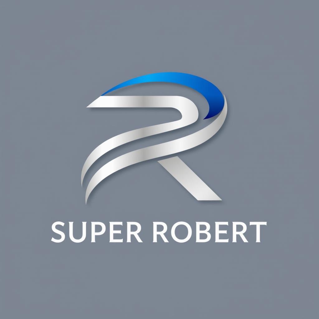 A professional logo design featuring the letters 'S' and 'R' creatively intertwined to represent 'SUPER ROBERT'