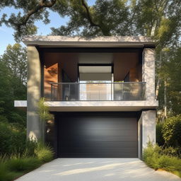 Design a striking, modern three-story building on a plot of 60ft x 30ft. The building features a right-sided garage and is characterized by its beautiful architectural design.