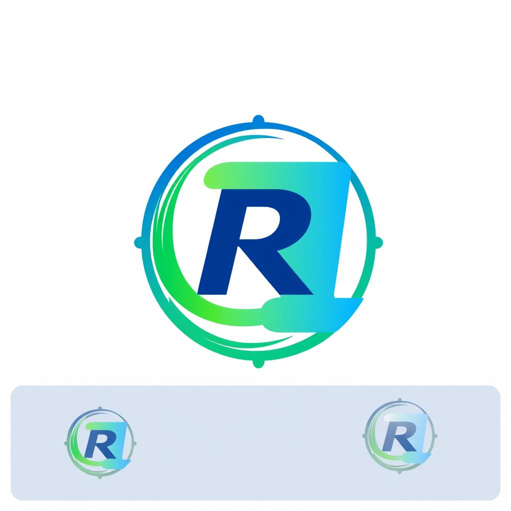 A modern and sleek logo design featuring a stylized 'R' and 'L' intertwined, symbolizing a rail system