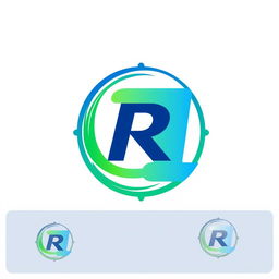 A modern and sleek logo design featuring a stylized 'R' and 'L' intertwined, symbolizing a rail system