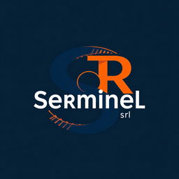 A modern and professional logo design for 'Serminel Srl' that integrates elements of a rail system