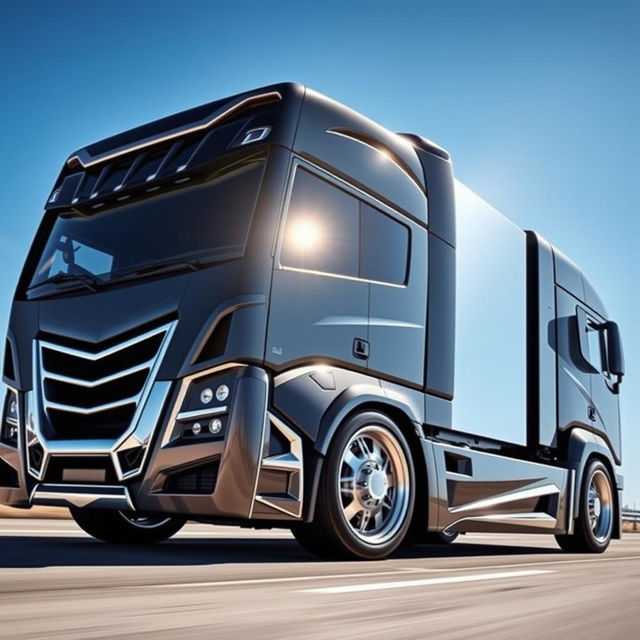 An impressive display of custom IVECO rims and wheels designed for a cutting-edge semi-truck