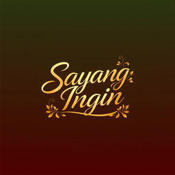 A stylish and modern logo design featuring the text 'Sayang Ingin' with a vibrant, artistic flair
