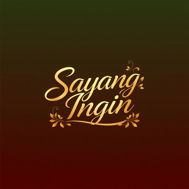 A stylish and modern logo design featuring the text 'Sayang Ingin' with a vibrant, artistic flair