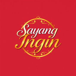 A stylish and modern logo design featuring the text 'Sayang Ingin' with a vibrant, artistic flair