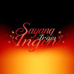 A stylish and modern logo design featuring the text 'Sayang Ingin' with a vibrant, artistic flair
