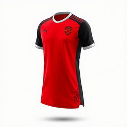 A detailed concept design for a soccer jersey featuring a modern and stylish look