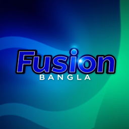 A vibrant and modern Facebook profile photo featuring the name 'Fusion Bangla' in stylish, bold typography